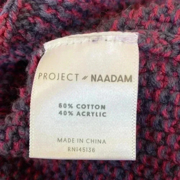 PROJECT NAADAM Cotton Blend Chunky Knit Tie Sleeves Pullover Sweater Top - Picture 11 of 11